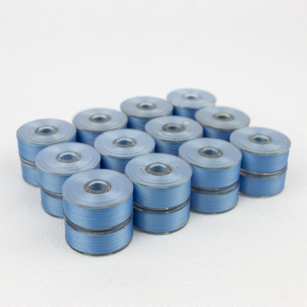 WonderFil Deco Bob Sky Blue ferdigspolte  underspoler 12 stk