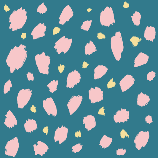 Viskose Georgette av Mari Melilot - Dots Teal (Pris pr dm)