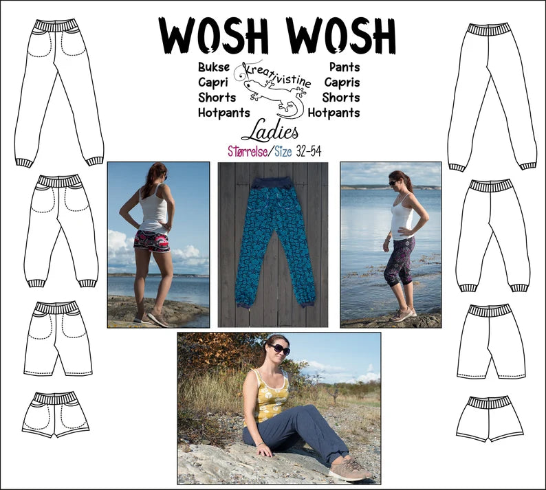 Kreativistine: Wosh Wosh Bukse, capri og shorts Dame (Str 32-54)