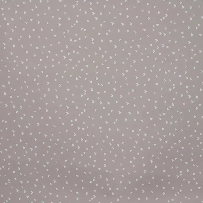 Vevd bomullspoplin - Hjerter Beige