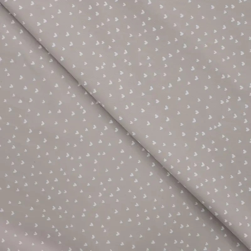 Vevd bomullspoplin - Hjerter Beige