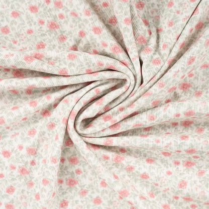 Ribbjersey små rosa blomster
