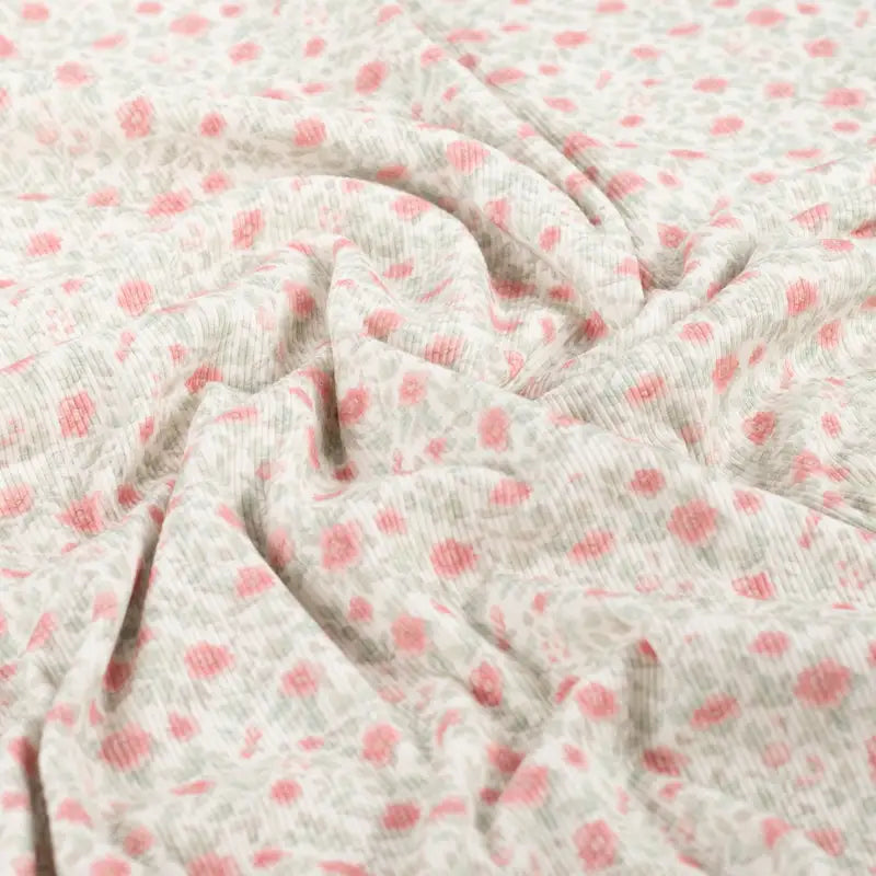 Ribbjersey små rosa blomster